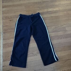 black athletic track pants with white stripe from prospirit size small